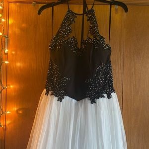 Black and white prom dress